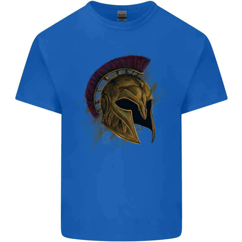 Spartan Helmet Gym Bodybuilding Training Mens Cotton T-Shirt Tee Top Royal Blue