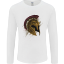Spartan Helmet Gym Bodybuilding Training Mens Long Sleeve T-Shirt White