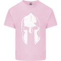 Spartan Helmet Weight Training Fitness Gym Mens Cotton T-Shirt Tee Top Light Pink