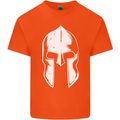 Spartan Helmet Weight Training Fitness Gym Mens Cotton T-Shirt Tee Top Orange