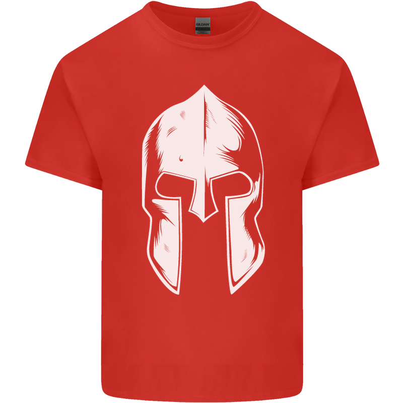 Spartan Helmet Weight Training Fitness Gym Mens Cotton T-Shirt Tee Top Red