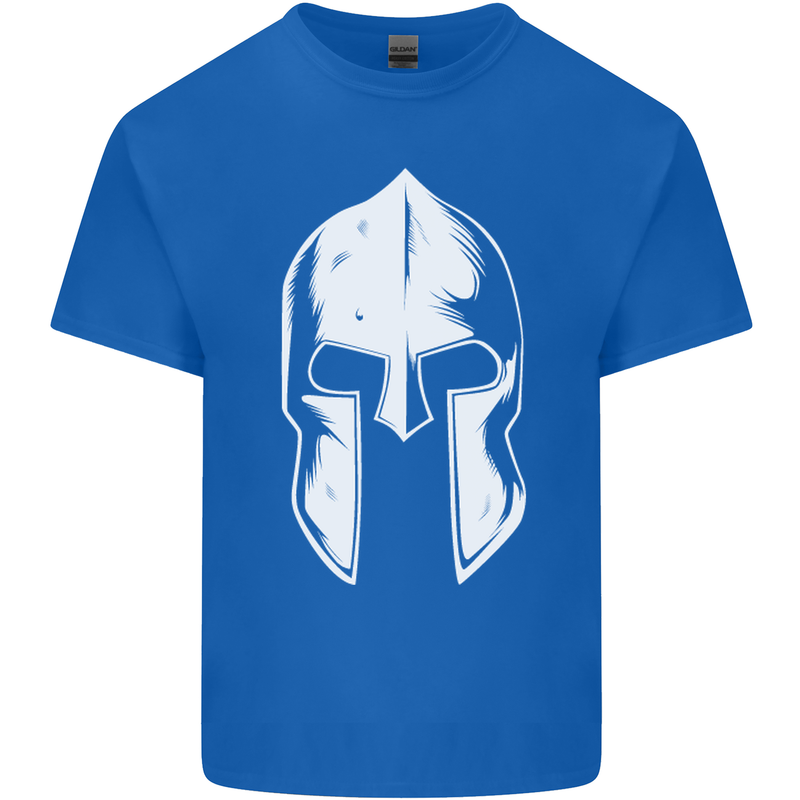 Spartan Helmet Weight Training Fitness Gym Mens Cotton T-Shirt Tee Top Royal Blue