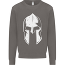 Spartan Helmet Weight Training Fitness Gym Mens Sweatshirt Jumper Charcoal