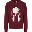 Spartan Helmet Weight Training Fitness Gym Mens Sweatshirt Jumper Maroon