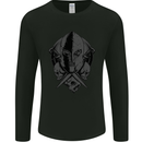 Spartan Skull Roman Helmet Gym MMA Mens Long Sleeve T-Shirt Black