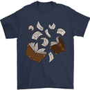 Spell Book Magic Magician Magical Mens T-Shirt Cotton Gildan Navy Blue