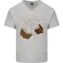 Spell Book Magic Magician Magical Mens V-Neck Cotton T-Shirt Sports Grey