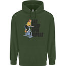 Spinning Eat Sleep Spin Repeat Cycling Mens 80% Cotton Hoodie Forest Green