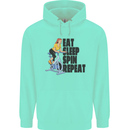 Spinning Eat Sleep Spin Repeat Cycling Mens 80% Cotton Hoodie Peppermint