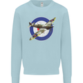 Spitfire MOD RAF WWII Fighter Plane British Kids Sweatshirt Jumper Light Blue
