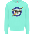 Spitfire MOD RAF WWII Fighter Plane British Kids Sweatshirt Jumper Peppermint
