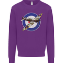 Spitfire MOD RAF WWII Fighter Plane British Kids Sweatshirt Jumper Purple