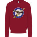 Spitfire MOD RAF WWII Fighter Plane British Kids Sweatshirt Jumper Red