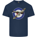 Spitfire MOD RAF WWII Fighter Plane British Kids T-Shirt Childrens Navy Blue
