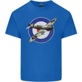 Spitfire MOD RAF WWII Fighter Plane British Kids T-Shirt Childrens Royal Blue