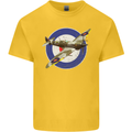 Spitfire MOD RAF WWII Fighter Plane British Kids T-Shirt Childrens Yellow