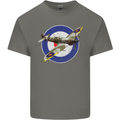 Spitfire MOD RAF WWII Fighter Plane British Mens Cotton T-Shirt Tee Top Charcoal