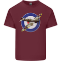 Spitfire MOD RAF WWII Fighter Plane British Mens Cotton T-Shirt Tee Top Maroon