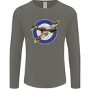 Spitfire MOD RAF WWII Fighter Plane British Mens Long Sleeve T-Shirt Charcoal