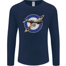 Spitfire MOD RAF WWII Fighter Plane British Mens Long Sleeve T-Shirt Navy Blue