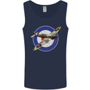 Spitfire MOD RAF WWII Fighter Plane British Mens Vest Tank Top Navy Blue