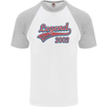 Legend Since 20th Birthday 2003 Mens S/S Baseball T-Shirt White/Sports Grey