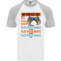 My Perfect Day Video Games Gaming Gamer Mens S/S Baseball T-Shirt White/Sports Grey