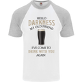 Hellow Darkness My Old Friend Funny Alcohol Mens S/S Baseball T-Shirt White/Sports Grey