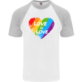 LGBT Love Is Love Gay Pride Day Awareness Mens S/S Baseball T-Shirt White/Sports Grey