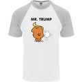 Donald Trump Fart Farting Flatulence Funny Mens S/S Baseball T-Shirt White/Sports Grey