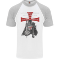 Knights Templar Prayer St. George's Day Mens S/S Baseball T-Shirt White/Sports Grey