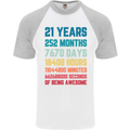 21st Birthday 21 Year Old Mens S/S Baseball T-Shirt White/Sports Grey