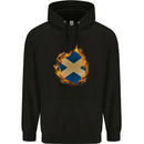 St. Andrew's Cross Scottish Flag Scotland Mens 80% Cotton Hoodie Black