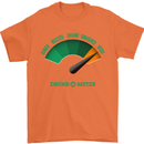 St. Patrick's Day Drunkometer Funny Beer Mens T-Shirt Cotton Gildan Orange