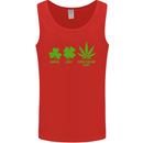 St. Patrick's Day Lucky Weed Drugs Funny Mens Vest Tank Top Red
