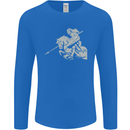 St George On a Horse St. George's Day Mens Long Sleeve T-Shirt Royal Blue