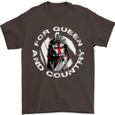St Georges Day For Queen & Country England Mens T-Shirt Cotton Gildan Dark Chocolate