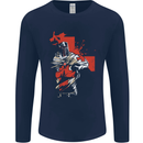 St Georges Day Knights Templar Crusader Mens Long Sleeve T-Shirt Navy Blue