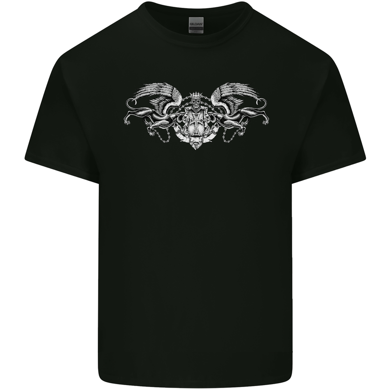 St Georges Day Roman Skull Wings Panther Mens Cotton T-Shirt Tee Top Black