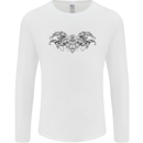 St Georges Day Roman Skull Wings Panther Mens Long Sleeve T-Shirt White
