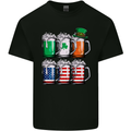 St Patricks Day Beer USA Irish American Mens Cotton T-Shirt Tee Top Black
