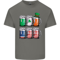 St Patricks Day Beer USA Irish American Mens Cotton T-Shirt Tee Top Charcoal