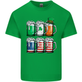 St Patricks Day Beer USA Irish American Mens Cotton T-Shirt Tee Top Irish Green