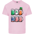 St Patricks Day Beer USA Irish American Mens Cotton T-Shirt Tee Top Light Pink