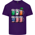 St Patricks Day Beer USA Irish American Mens Cotton T-Shirt Tee Top Purple