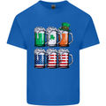 St Patricks Day Beer USA Irish American Mens Cotton T-Shirt Tee Top Royal Blue