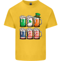 St Patricks Day Beer USA Irish American Mens Cotton T-Shirt Tee Top Yellow