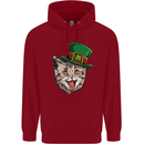 St Patricks Day Cat Funny Irish Childrens Kids Hoodie Red