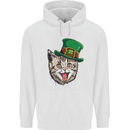 St Patricks Day Cat Funny Irish Childrens Kids Hoodie White