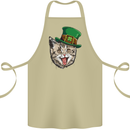 St Patricks Day Cat Funny Irish Cotton Apron 100% Organic Khaki